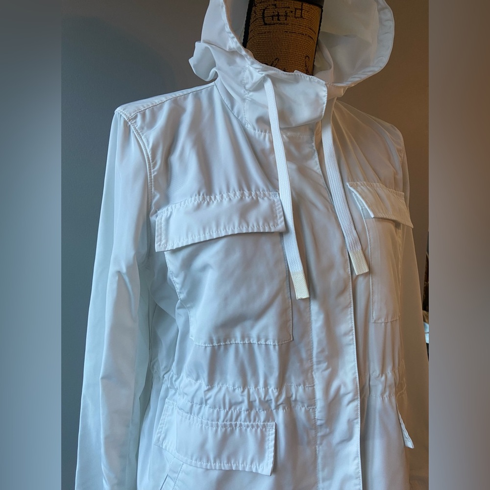Banana Republic Sz S Women's White Hooded Utility Jacket - Picture 3 of 11